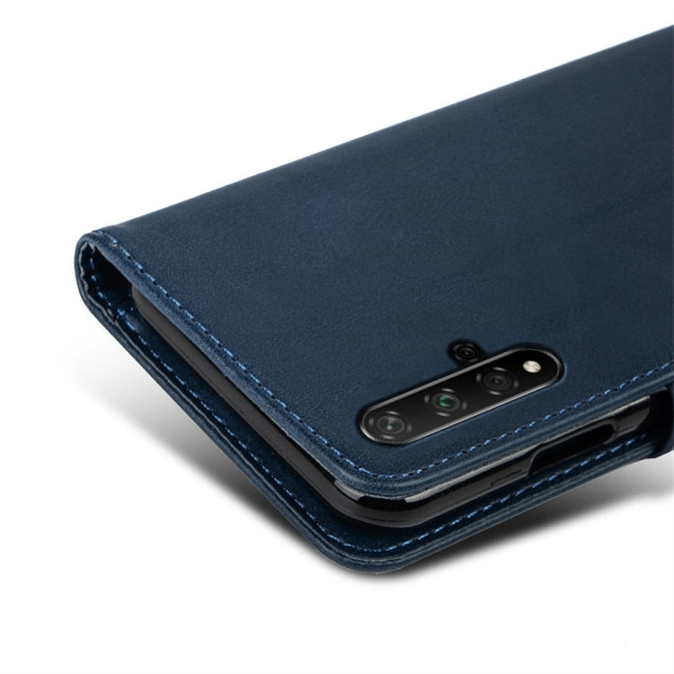 For Huawei Honor 20 Calfskin Texture Horizontal Flip Leather Case with Holder & Card Slots