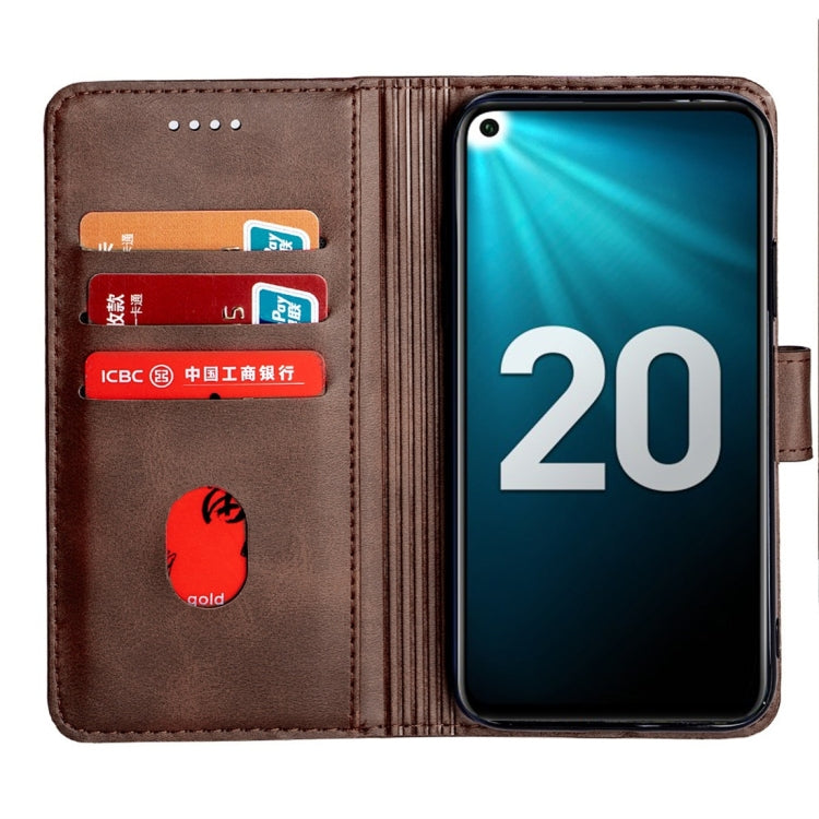 For Huawei Honor 20 Calfskin Texture Horizontal Flip Leather Case with Holder & Card Slots
