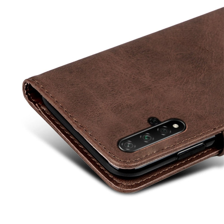 For Huawei Honor 20 Calfskin Texture Horizontal Flip Leather Case with Holder & Card Slots