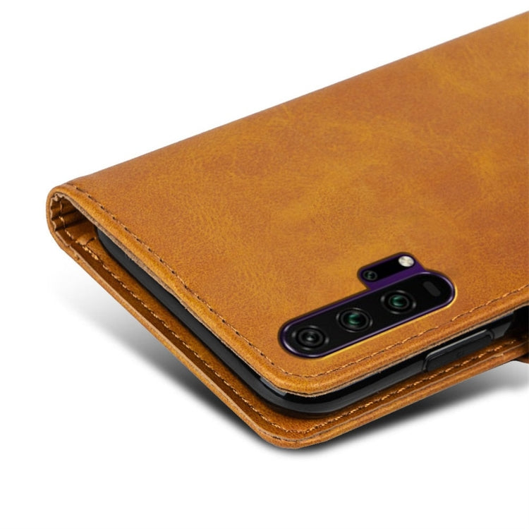 For Huawei Honor 20 Pro Calfskin Texture Horizontal Flip Leather Case with Holder & Card Slots