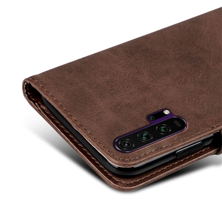 For Huawei Honor 20 Pro Calfskin Texture Horizontal Flip Leather Case with Holder & Card Slots