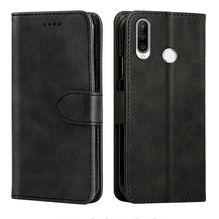 For Huawei nova 4e Calfskin Texture Horizontal Flip Leather Case with Holder & Card Slots
