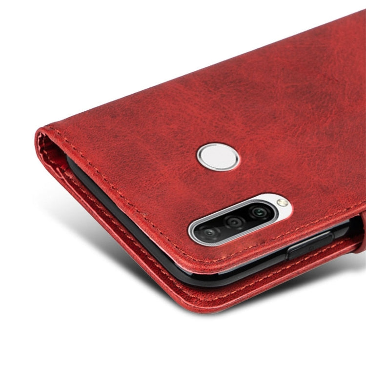For Huawei nova 4e Calfskin Texture Horizontal Flip Leather Case with Holder & Card Slots