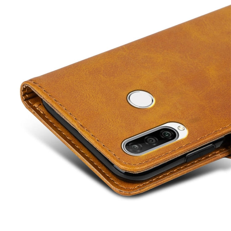 For Huawei nova 4e Calfskin Texture Horizontal Flip Leather Case with Holder & Card Slots