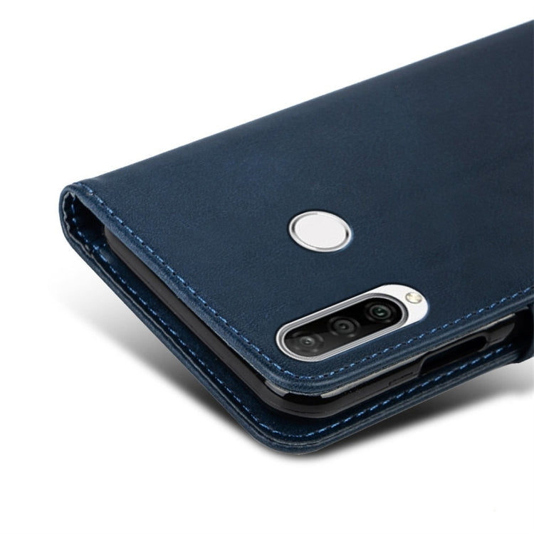 For Huawei nova 4e Calfskin Texture Horizontal Flip Leather Case with Holder & Card Slots