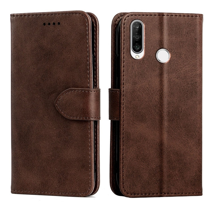 For Huawei nova 4e Calfskin Texture Horizontal Flip Leather Case with Holder & Card Slots