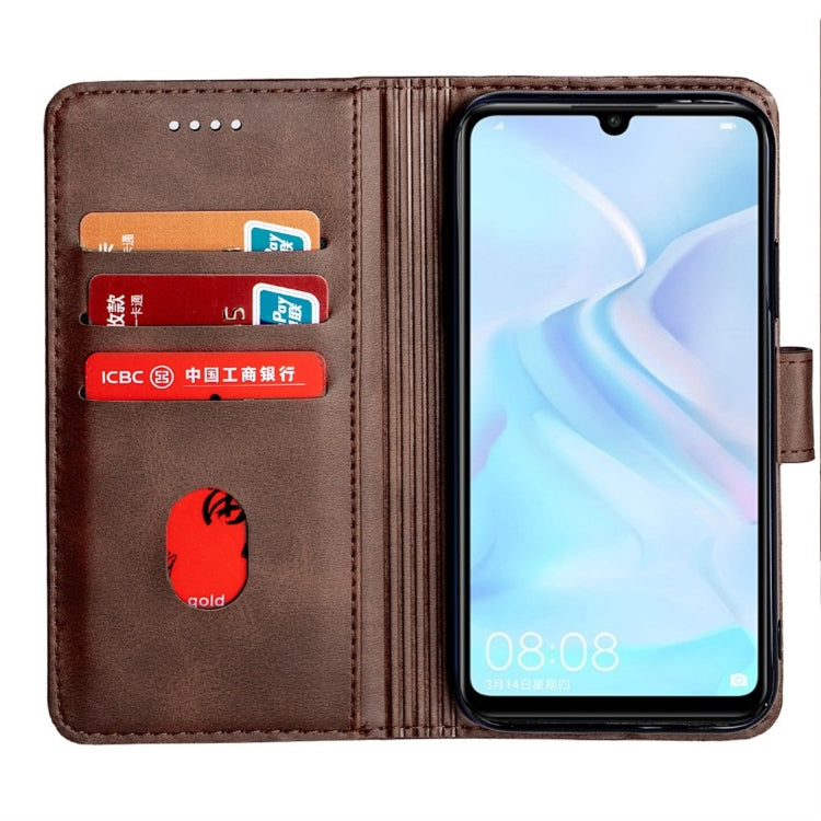 For Huawei nova 4e Calfskin Texture Horizontal Flip Leather Case with Holder & Card Slots