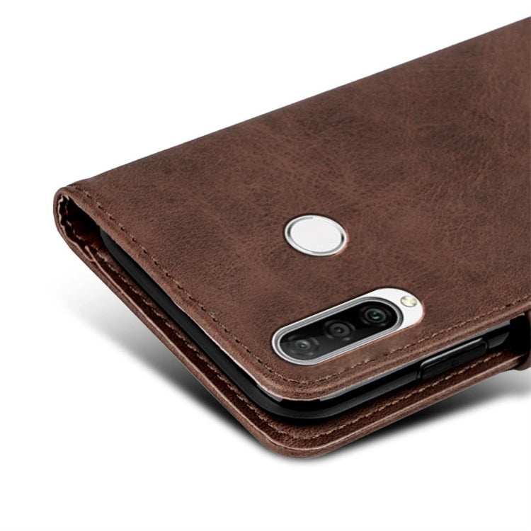 For Huawei nova 4e Calfskin Texture Horizontal Flip Leather Case with Holder & Card Slots