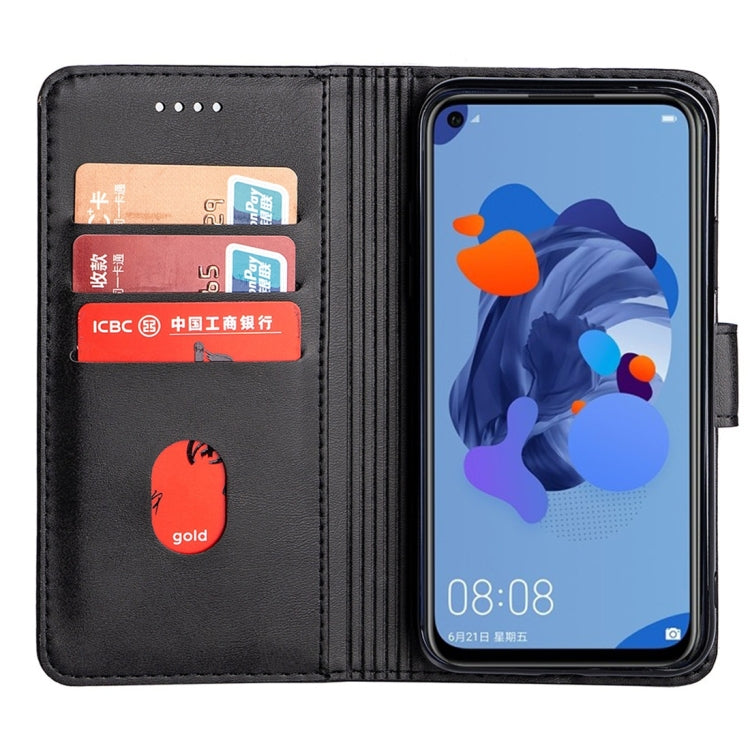 For Huawei nova 5i Calfskin Texture Horizontal Flip Leather Case with Holder & Card Slots