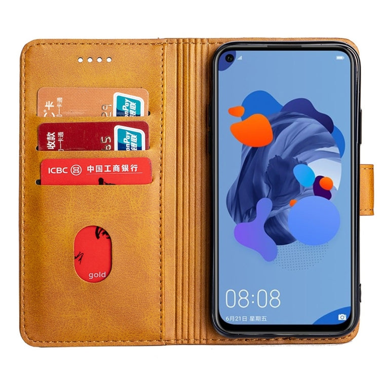 For Huawei nova 5i Calfskin Texture Horizontal Flip Leather Case with Holder & Card Slots