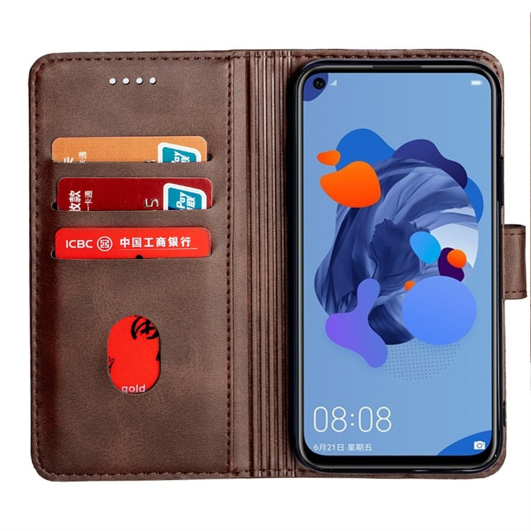 For Huawei nova 5i Calfskin Texture Horizontal Flip Leather Case with Holder & Card Slots