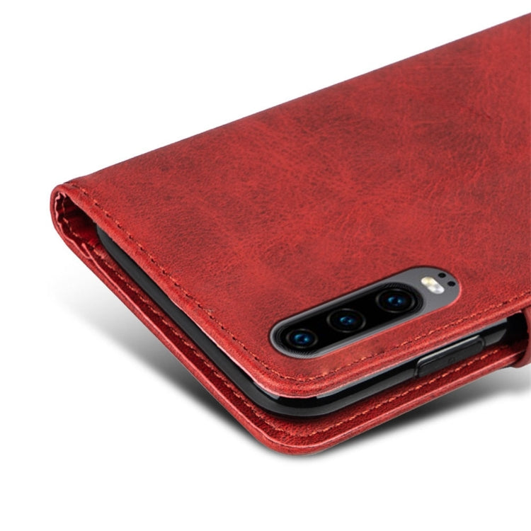 For Huawei P30 Calfskin Texture Horizontal Flip Leather Case with Holder & Card Slots