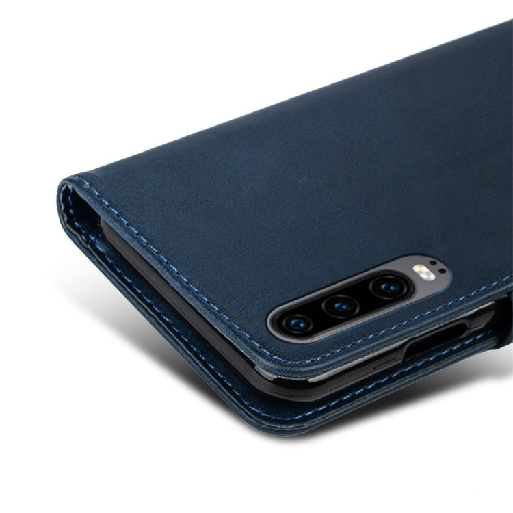 For Huawei P30 Calfskin Texture Horizontal Flip Leather Case with Holder & Card Slots
