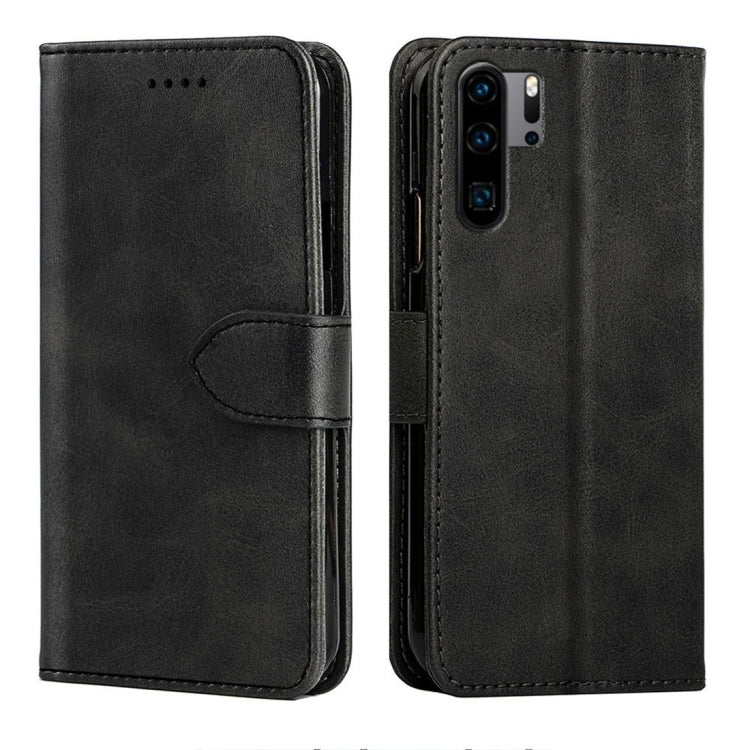 For Huawei P30 Pro Calfskin Texture Horizontal Flip Leather Case with Holder & Card Slots