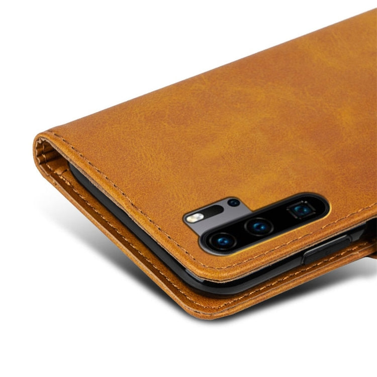 For Huawei P30 Pro Calfskin Texture Horizontal Flip Leather Case with Holder & Card Slots