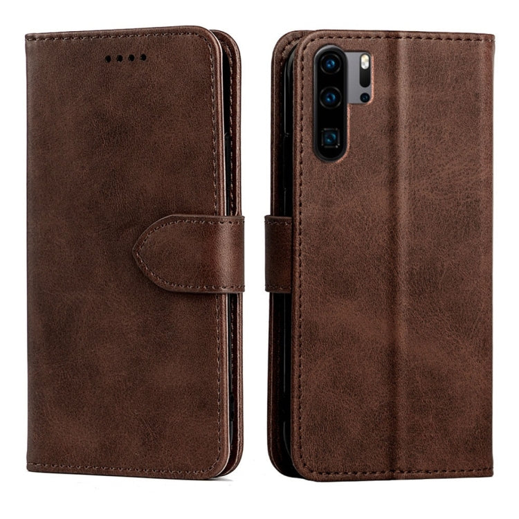 For Huawei P30 Pro Calfskin Texture Horizontal Flip Leather Case with Holder & Card Slots