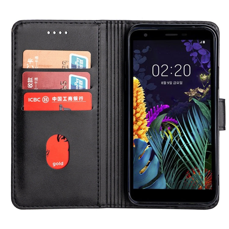 For LG K30 Calfskin Texture Horizontal Flip Leather Case with Holder & Card Slots