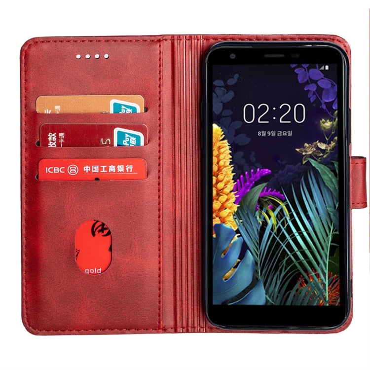 For LG K30 Calfskin Texture Horizontal Flip Leather Case with Holder & Card Slots