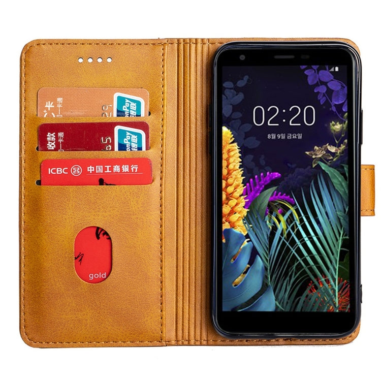 For LG K30 Calfskin Texture Horizontal Flip Leather Case with Holder & Card Slots