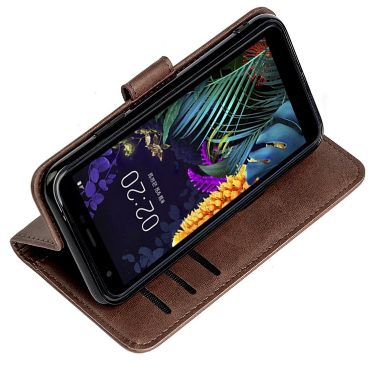 For LG K30 Calfskin Texture Horizontal Flip Leather Case with Holder & Card Slots
