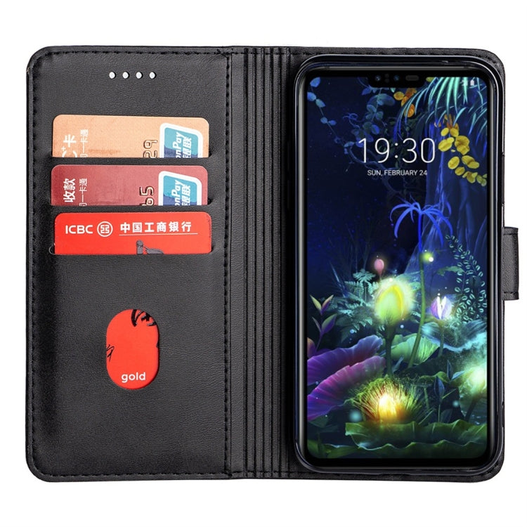 For LG V50 ThinQ Calfskin Texture Horizontal Flip Leather Case with Holder & Card Slots