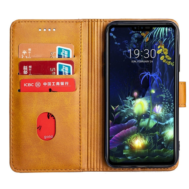 For LG V50 ThinQ Calfskin Texture Horizontal Flip Leather Case with Holder & Card Slots