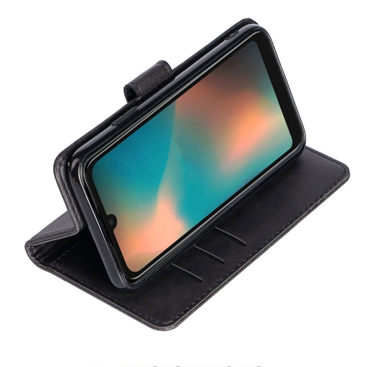 For Motorola Moto P40 Calfskin Texture Horizontal Flip Leather Case with Holder & Card Slots