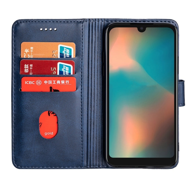 For Motorola Moto P40 Calfskin Texture Horizontal Flip Leather Case with Holder & Card Slots