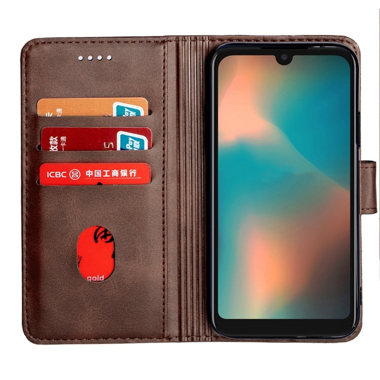 For Motorola Moto P40 Calfskin Texture Horizontal Flip Leather Case with Holder & Card Slots