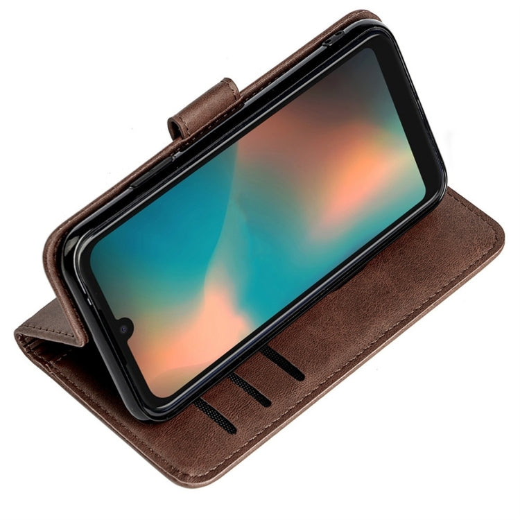 For Motorola Moto P40 Calfskin Texture Horizontal Flip Leather Case with Holder & Card Slots