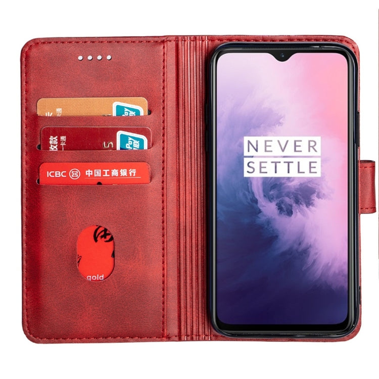 For OnePlus 7 Calfskin Texture Horizontal Flip Leather Case with Holder & Card Slots