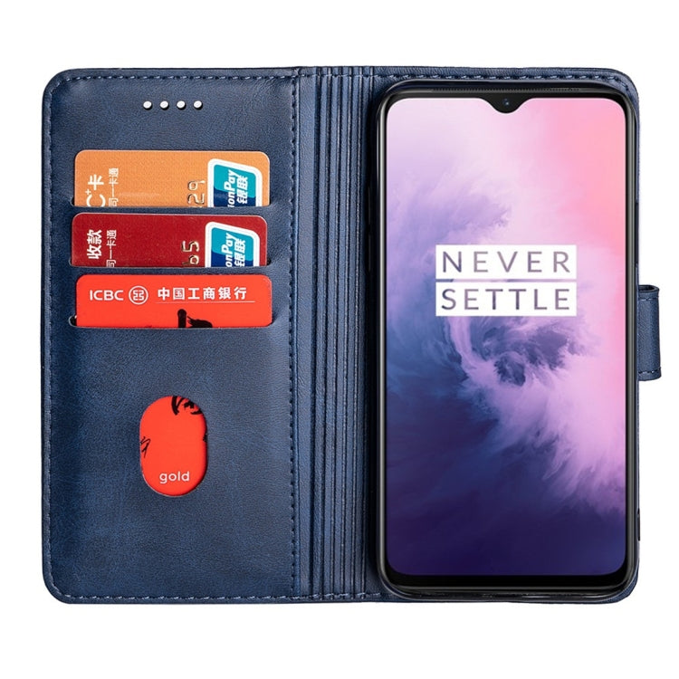 For OnePlus 7 Calfskin Texture Horizontal Flip Leather Case with Holder & Card Slots