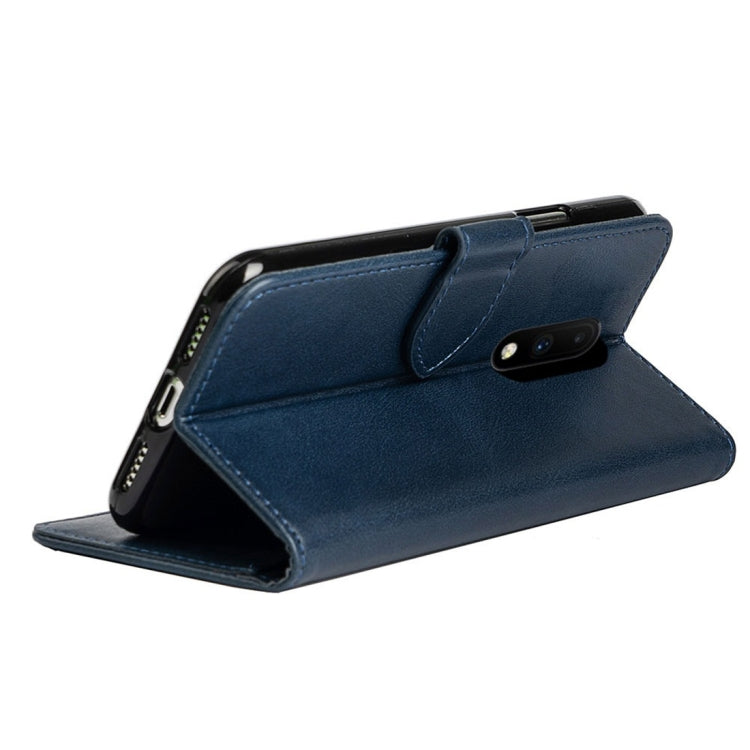 For OnePlus 7 Calfskin Texture Horizontal Flip Leather Case with Holder & Card Slots
