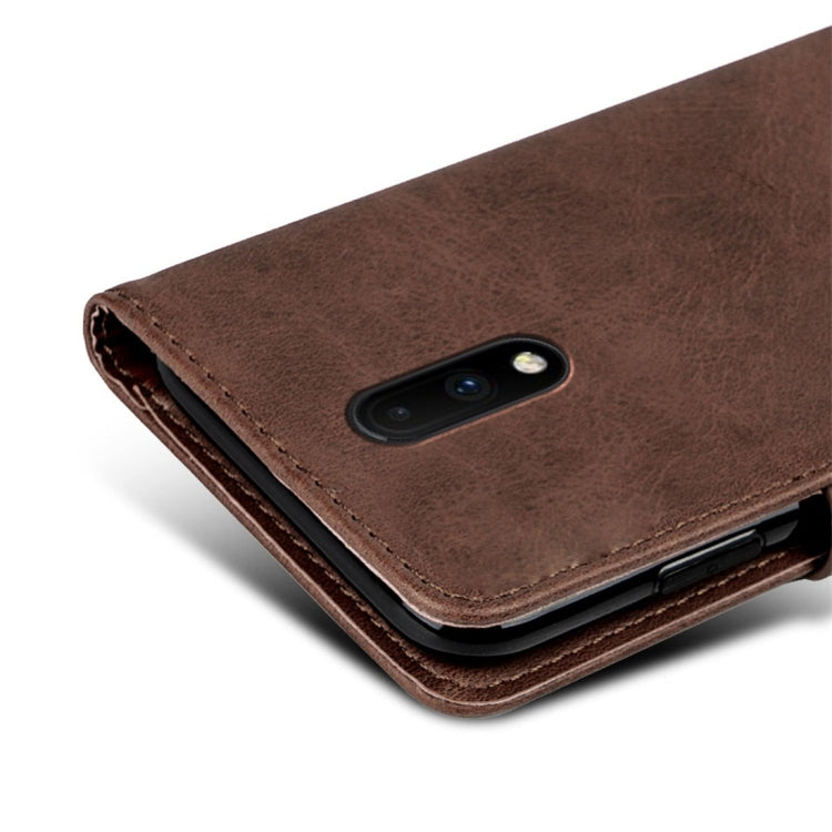 For OnePlus 7 Calfskin Texture Horizontal Flip Leather Case with Holder & Card Slots