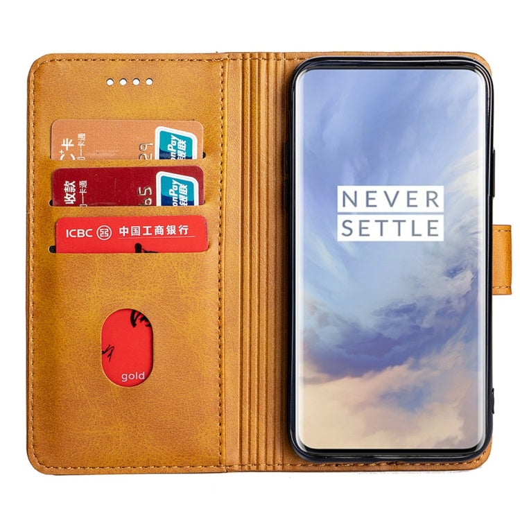 For OnePlus 7 Pro Calfskin Texture Horizontal Flip Leather Case with Holder & Card Slots