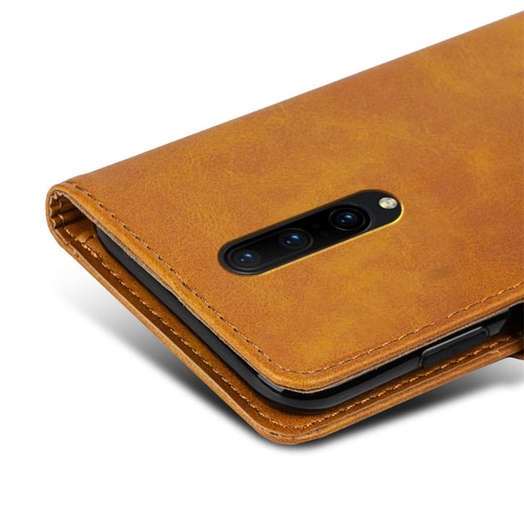 For OnePlus 7 Pro Calfskin Texture Horizontal Flip Leather Case with Holder & Card Slots
