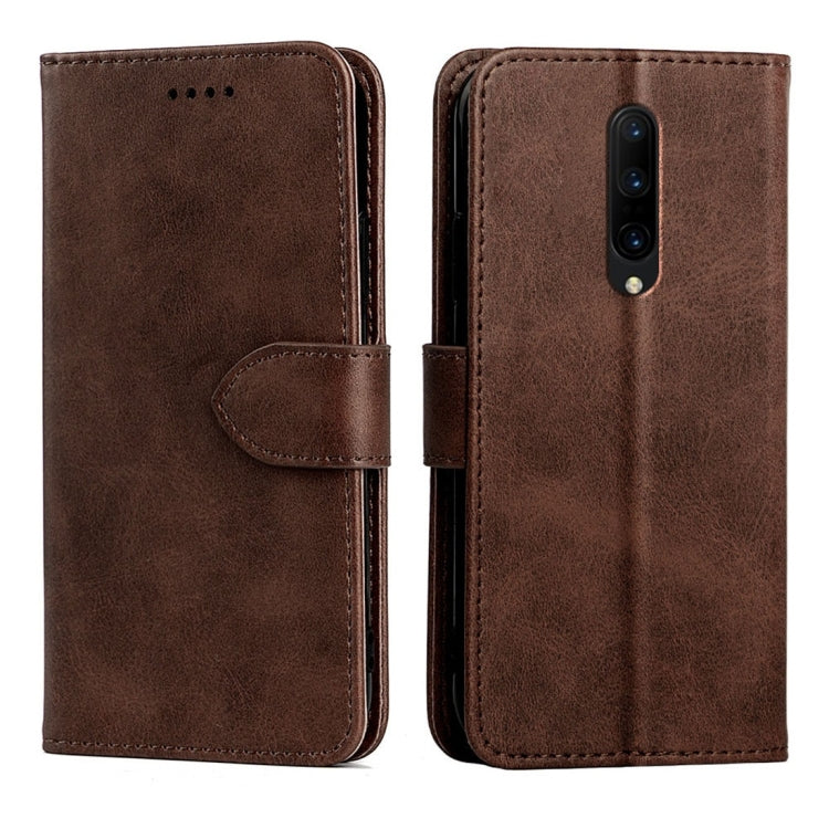 For OnePlus 7 Pro Calfskin Texture Horizontal Flip Leather Case with Holder & Card Slots