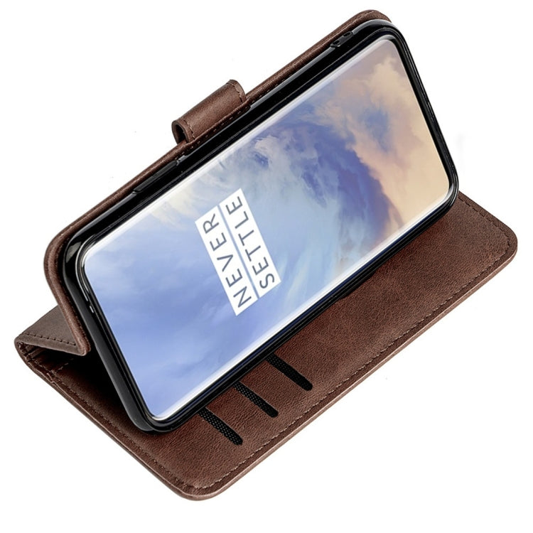 For OnePlus 7 Pro Calfskin Texture Horizontal Flip Leather Case with Holder & Card Slots