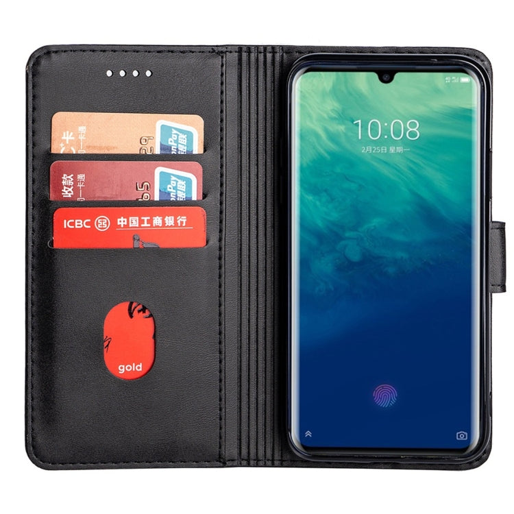 For ZTE Axon 10 Pro 5G Calfskin Texture Horizontal Flip Leather Case with Holder & Card Slots