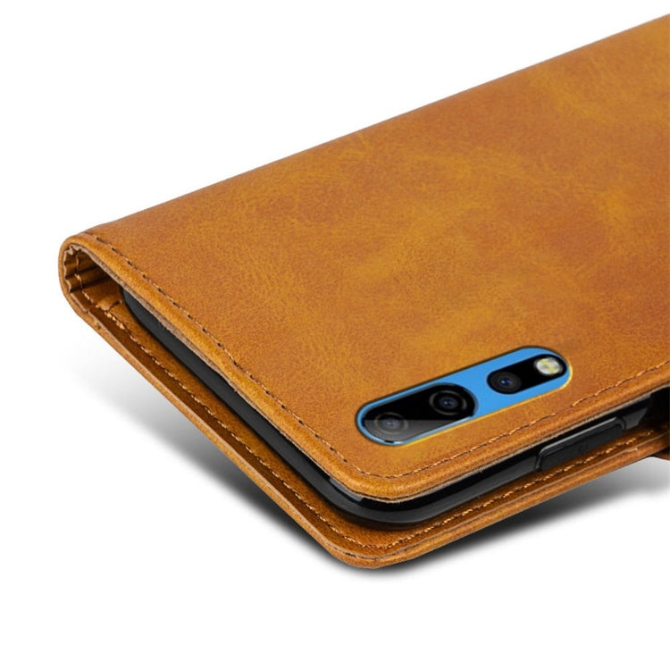 For ZTE Axon 10 Pro 5G Calfskin Texture Horizontal Flip Leather Case with Holder & Card Slots