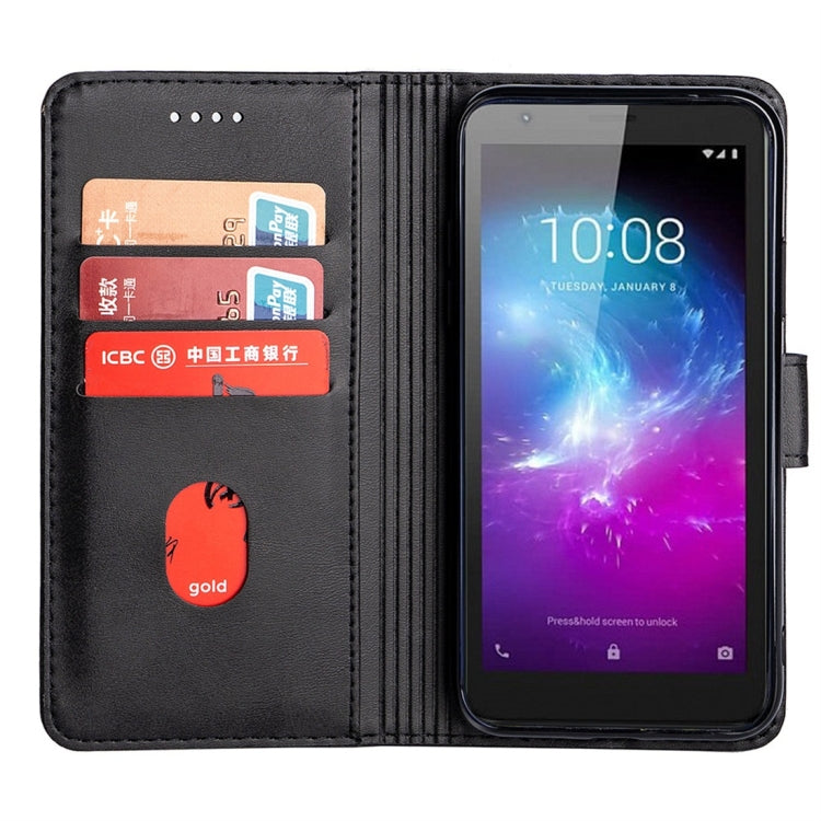 For ZTE Blade L8 Calfskin Texture Horizontal Flip Leather Case with Holder & Card Slots