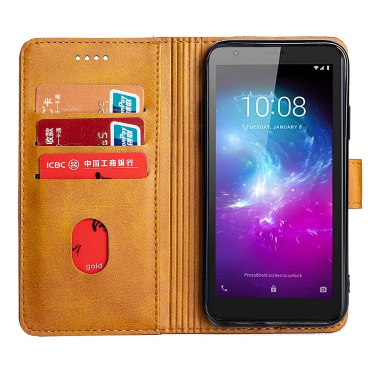 For ZTE Blade L8 Calfskin Texture Horizontal Flip Leather Case with Holder & Card Slots