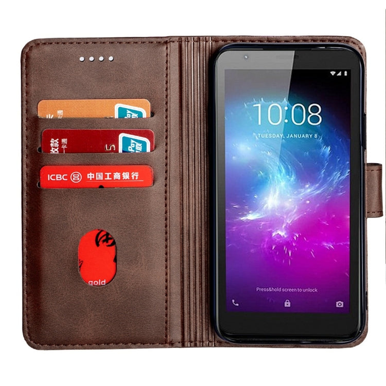 For ZTE Blade L8 Calfskin Texture Horizontal Flip Leather Case with Holder & Card Slots