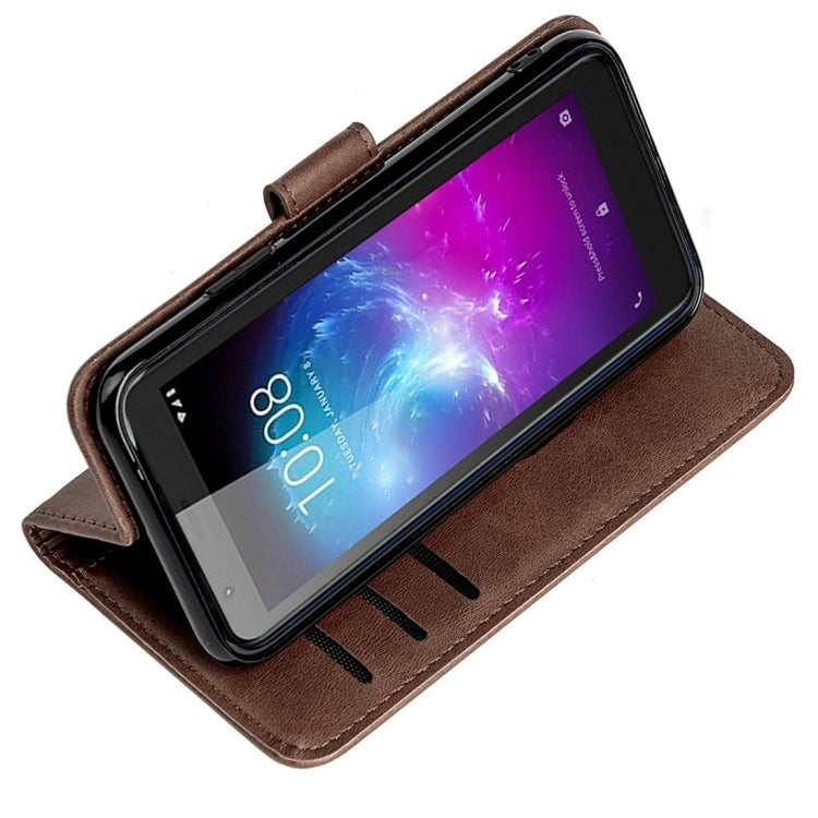 For ZTE Blade L8 Calfskin Texture Horizontal Flip Leather Case with Holder & Card Slots