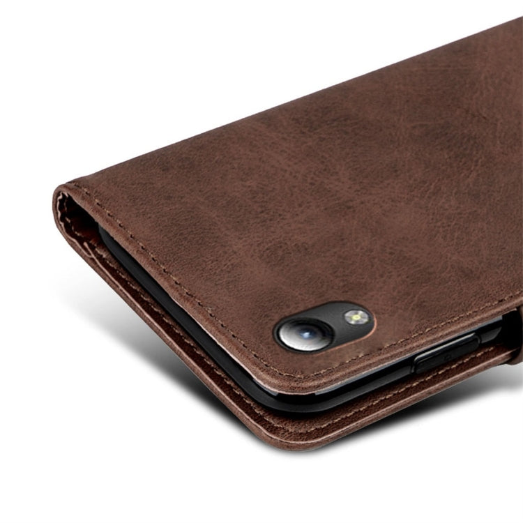 For ZTE Blade L8 Calfskin Texture Horizontal Flip Leather Case with Holder & Card Slots