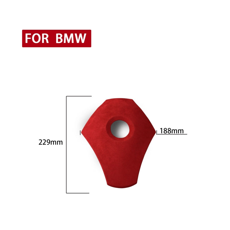 Car Suede Wrap Steering Wheel Decorative Cover for BMW E60 5 Series 2003-2012 Low-level Configuration Version, Left and Right Drive Universal