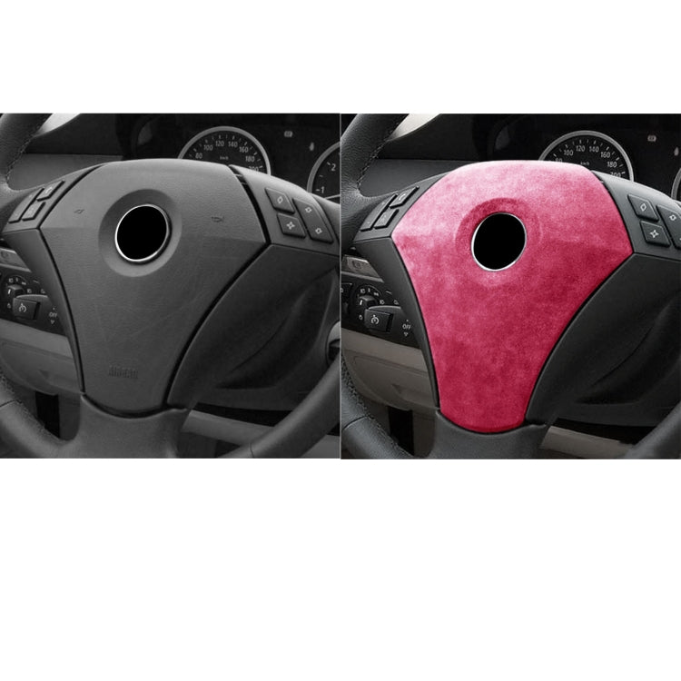Car Suede Wrap Steering Wheel Decorative Cover for BMW E60 5 Series 2003-2012 Low-level Configuration Version, Left and Right Drive Universal