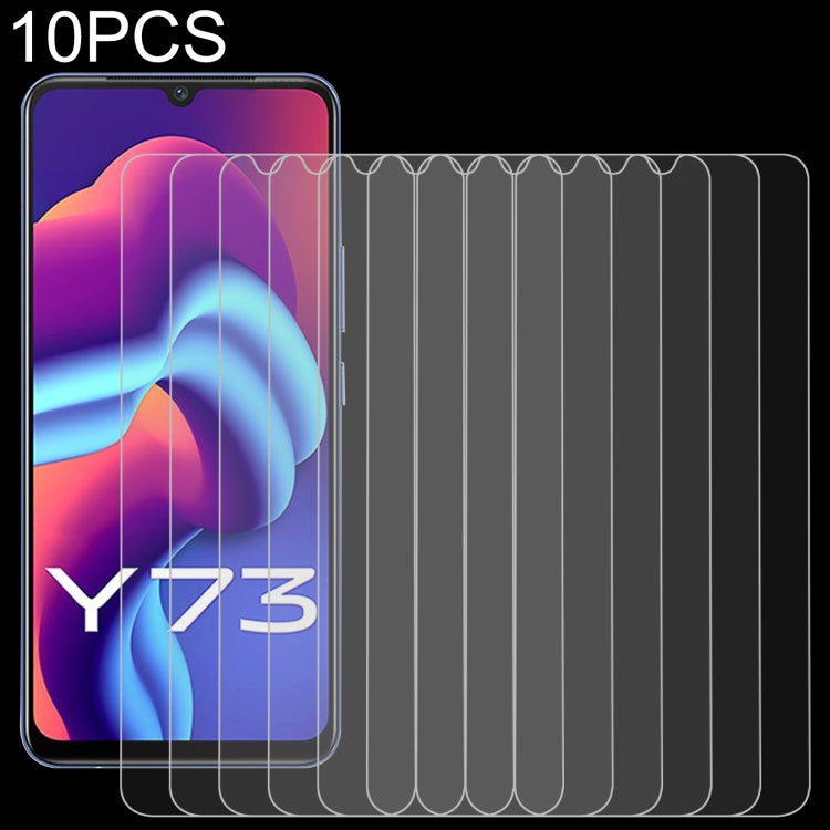 10 PCS 0.26mm 9H 2.5D Tempered Glass Film For vivo Y73 2021