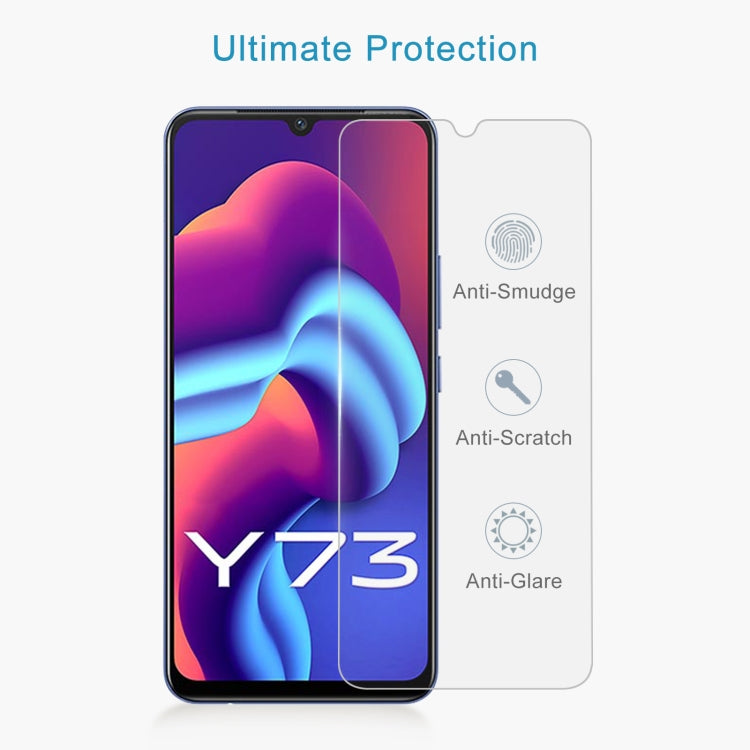 10 PCS 0.26mm 9H 2.5D Tempered Glass Film For vivo Y73 2021