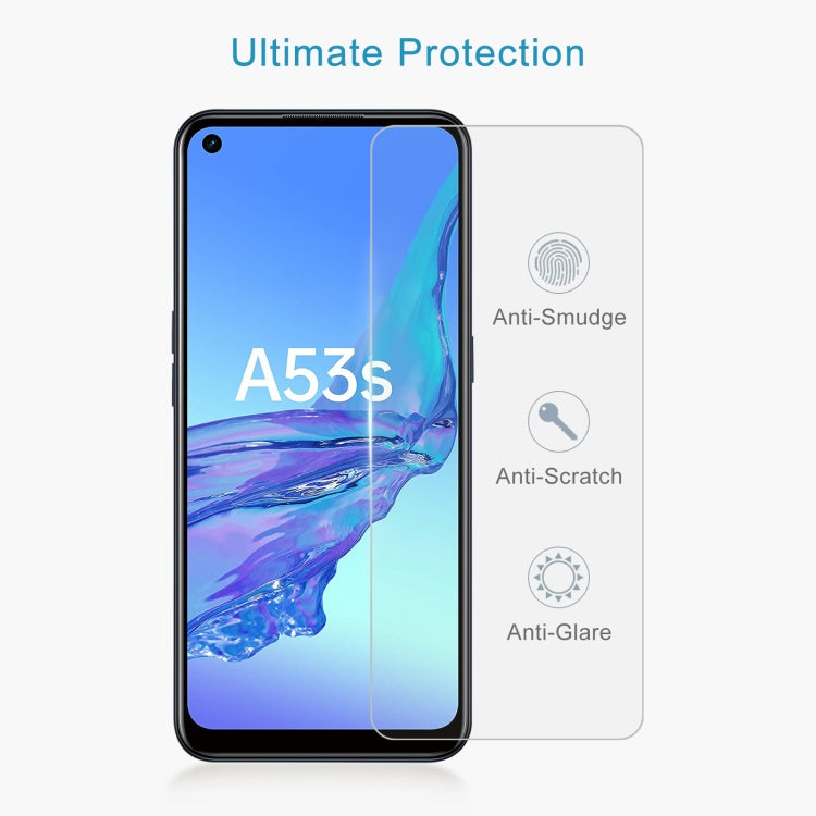 50 PCS 0.26mm 9H 2.5D Tempered Glass Film For OPPO A53s 5G